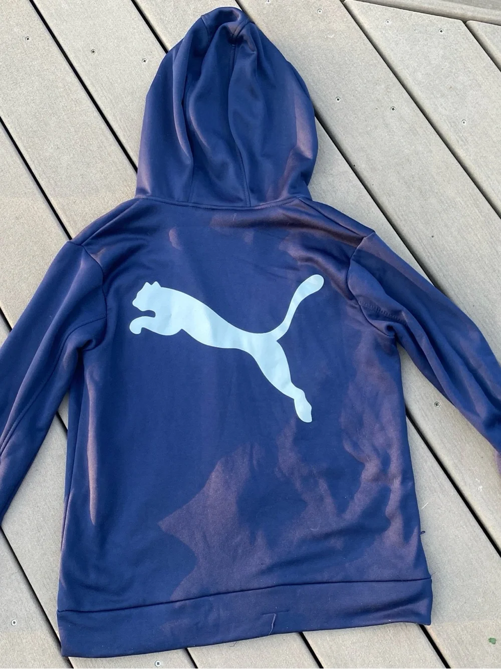 Puma Kids Navy Blue Full-Zip Hoodie Jacket
